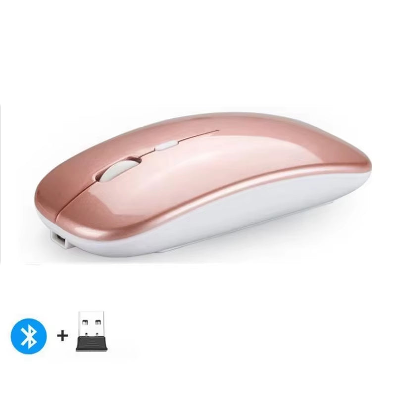ZAVIO Rechargeable Wireless Mouse with Bluetooth and 2.4GHz Dual Modes, Includes Nano Receiver for PC, Laptop, and MacBook