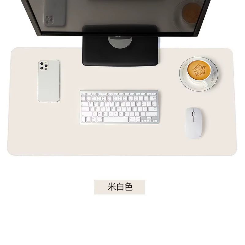 Ultimate Large White Gaming Mouse Pad - Portable, Waterproof, Non-Slip PU Suede Desk Mat for Computer & Keyboard