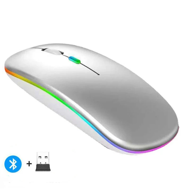 ZAVIO Rechargeable Wireless Mouse with Bluetooth and 2.4GHz Dual Modes, Includes Nano Receiver for PC, Laptop, and MacBook