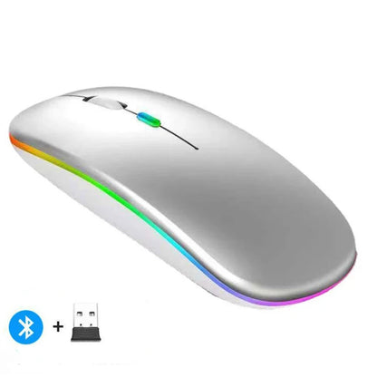 ZAVIO Rechargeable Wireless Mouse with Bluetooth and 2.4GHz Dual Modes, Includes Nano Receiver for PC, Laptop, and MacBook