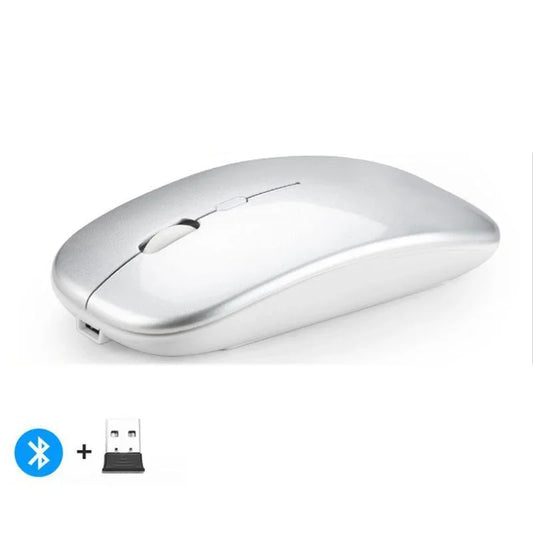 ZAVIO Rechargeable Wireless Mouse with Bluetooth and 2.4GHz Dual Modes, Includes Nano Receiver for PC, Laptop, and MacBook