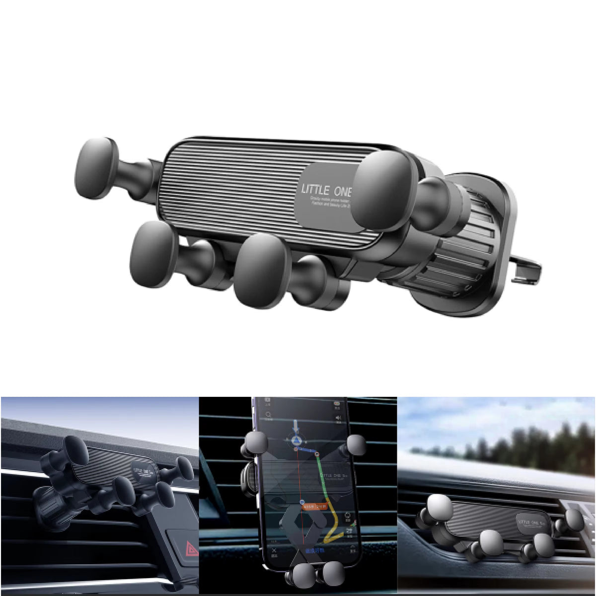  ZAVIO Magnetic Car Phone Holder for 4.7-7 Inch Devices - Universal Air Vent Mount for Smartphones and GPS, Shockproof Design