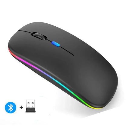 ZAVIO Rechargeable Wireless Mouse with Bluetooth and 2.4GHz Dual Modes, Includes Nano Receiver for PC, Laptop, and MacBook