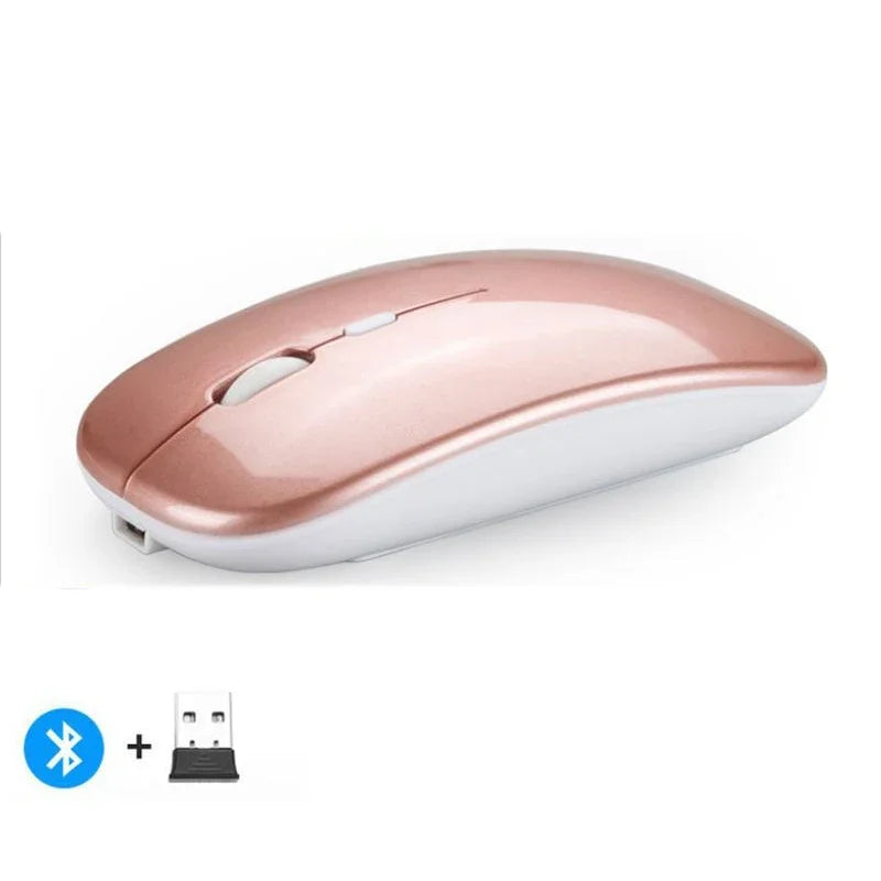 ZAVIO Rechargeable Wireless Mouse with Bluetooth and 2.4GHz Dual Modes, Includes Nano Receiver for PC, Laptop, and MacBook
