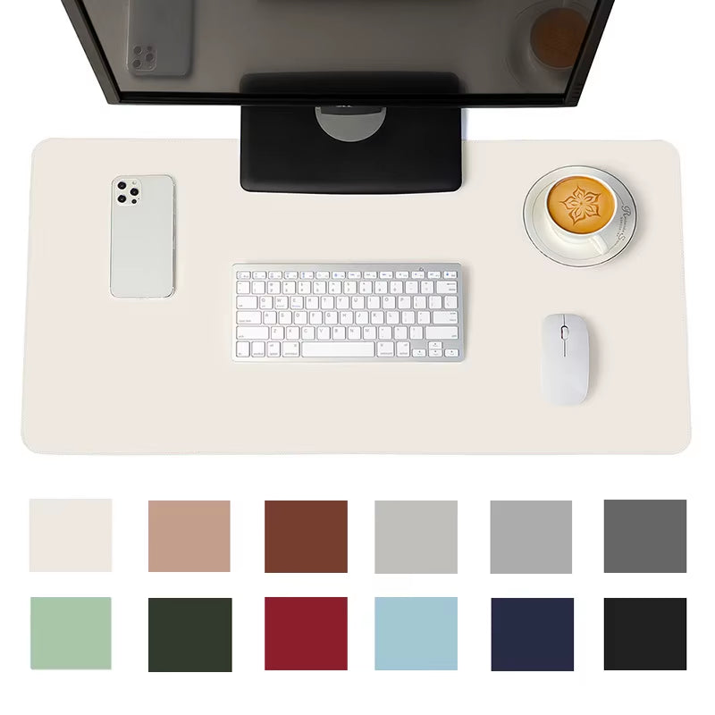 Ultimate Large White Gaming Mouse Pad - Portable, Waterproof, Non-Slip PU Suede Desk Mat for Computer & Keyboard