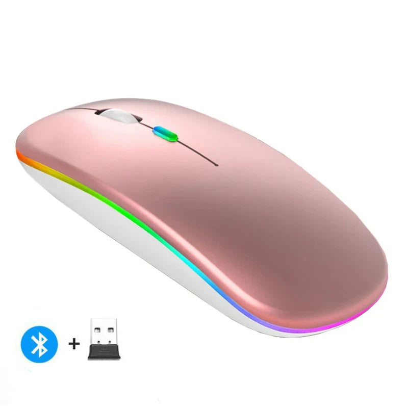 ZAVIO Rechargeable Wireless Mouse with Bluetooth and 2.4GHz Dual Modes, Includes Nano Receiver for PC, Laptop, and MacBook