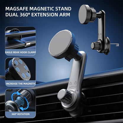  ZAVIO Magnetic Car Phone Holder for 4.7-7 Inch Devices - Universal Air Vent Mount for Smartphones and GPS, Shockproof Design