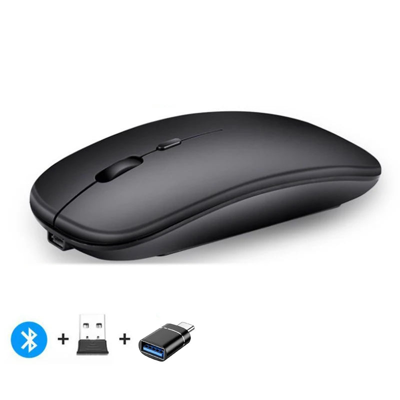 ZAVIO Rechargeable Wireless Mouse with Bluetooth and 2.4GHz Dual Modes, Includes Nano Receiver for PC, Laptop, and MacBook