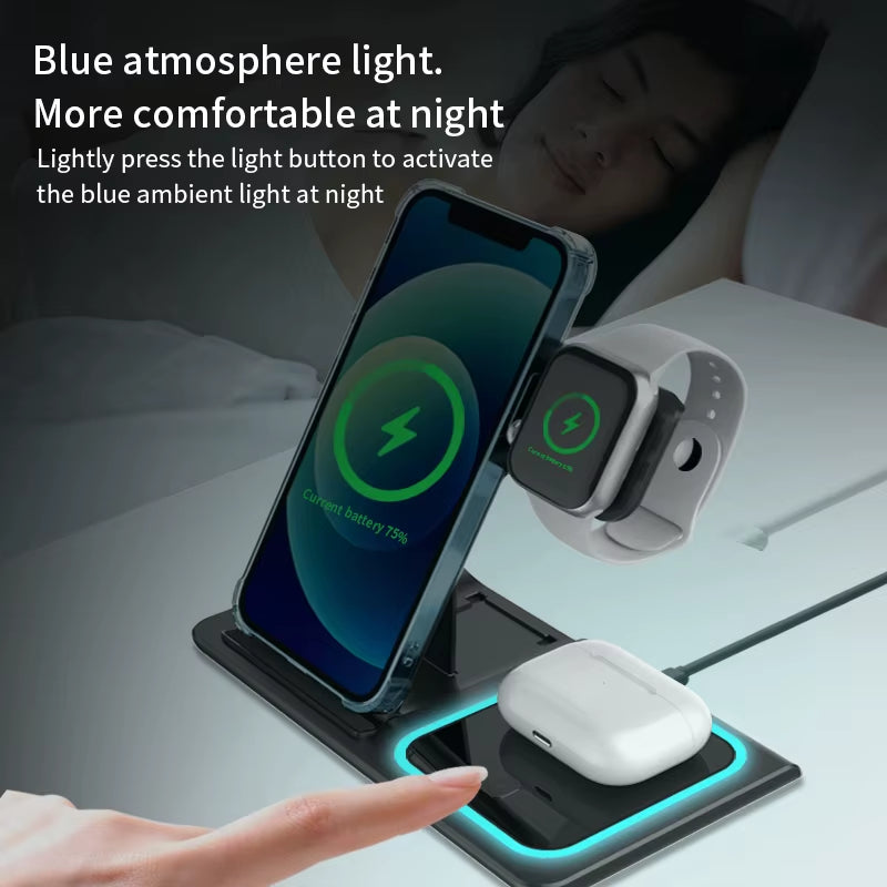 ZAVIO 2026 3-in-1 Fast Wireless Charging Station