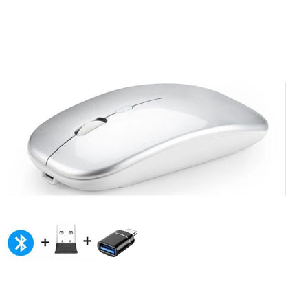 ZAVIO Rechargeable Wireless Mouse with Bluetooth and 2.4GHz Dual Modes, Includes Nano Receiver for PC, Laptop, and MacBook