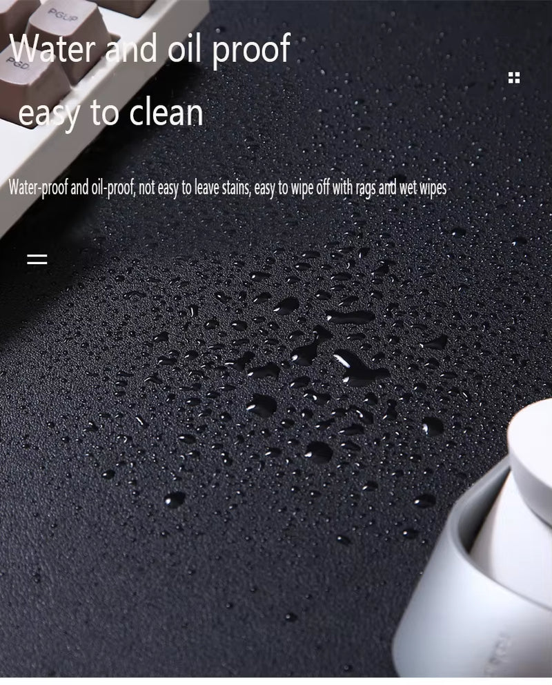 Ultimate Large White Gaming Mouse Pad - Portable, Waterproof, Non-Slip PU Suede Desk Mat for Computer & Keyboard